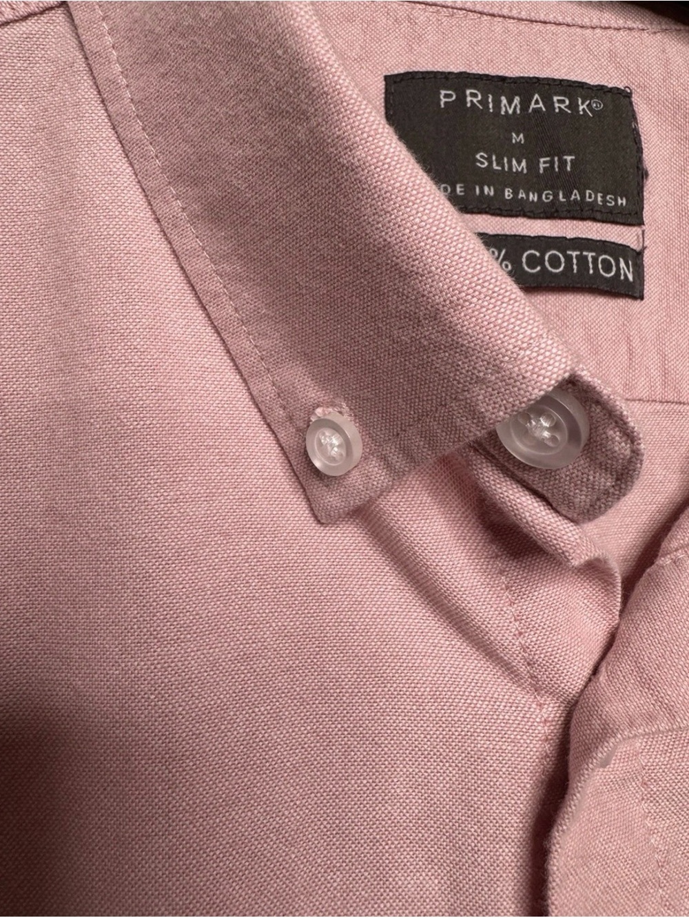 Primark Men's Pink Slim Fit Short Sleeve Button-Down Cotton Shirt M - Picture 4 of 6
